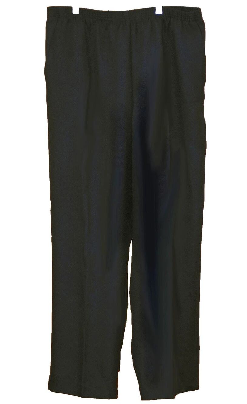 Alfred Dunner Black Twill Textured Slacks Misses Size 12 Pull-on Straight Leg